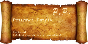 Potyondi Patrik névjegykártya