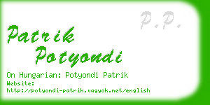 patrik potyondi business card